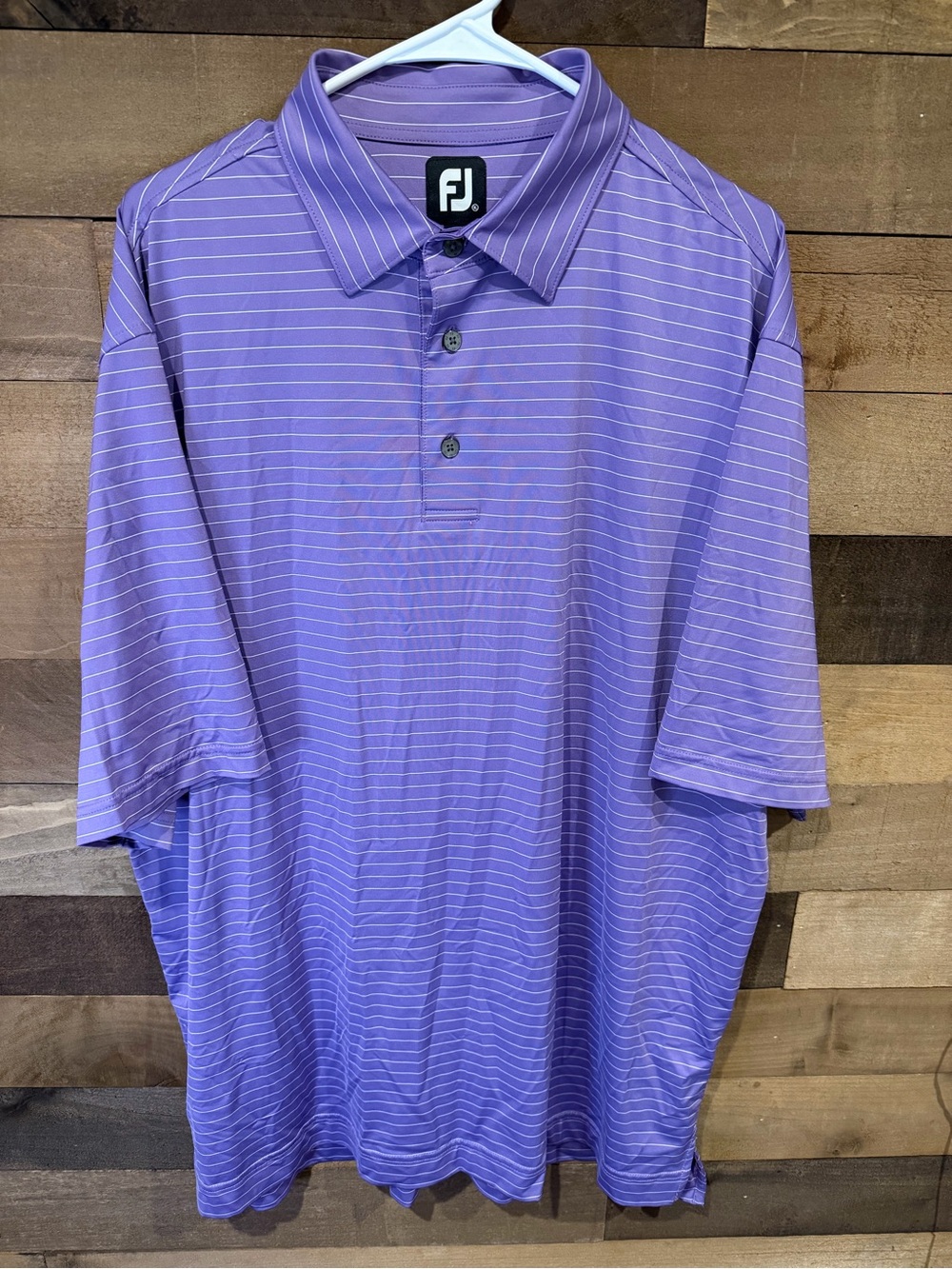 FootJoy Lavender Thin-Stripe Golf Polo